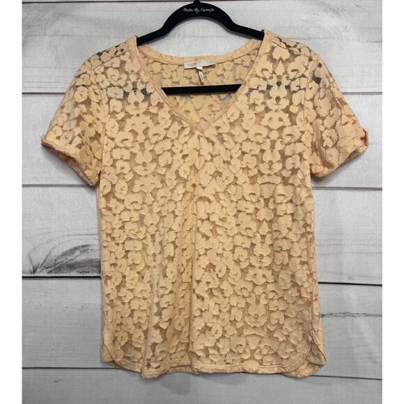 Maje Top Size 2 V Neck Tee Peach Color Stylish'd - Picture 1 of 4